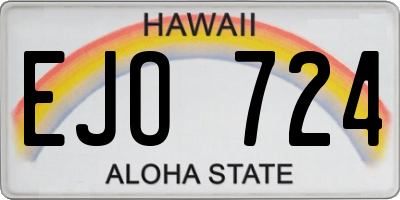 HI license plate EJO724