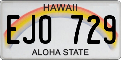 HI license plate EJO729