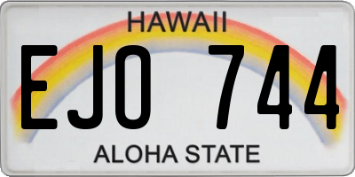 HI license plate EJO744
