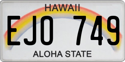 HI license plate EJO749