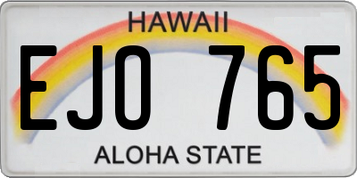 HI license plate EJO765