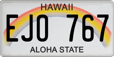 HI license plate EJO767