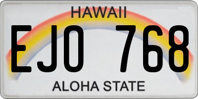 HI license plate EJO768