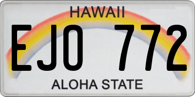 HI license plate EJO772
