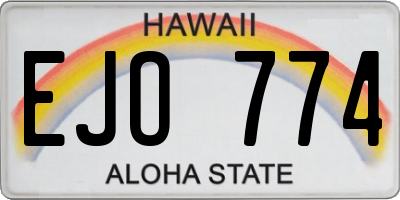 HI license plate EJO774