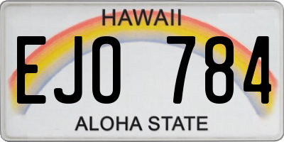 HI license plate EJO784