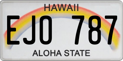 HI license plate EJO787