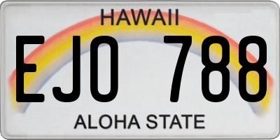 HI license plate EJO788