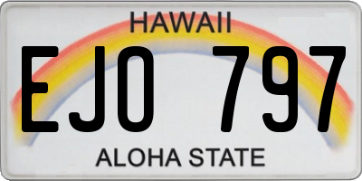 HI license plate EJO797