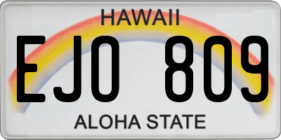 HI license plate EJO809