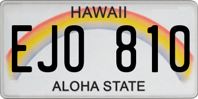 HI license plate EJO810