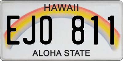 HI license plate EJO811