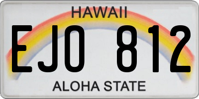 HI license plate EJO812