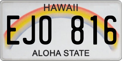 HI license plate EJO816