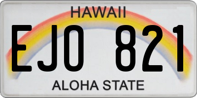 HI license plate EJO821