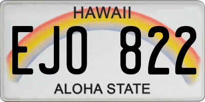 HI license plate EJO822