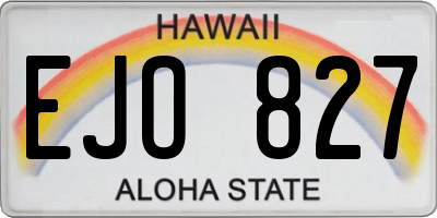 HI license plate EJO827