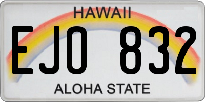 HI license plate EJO832