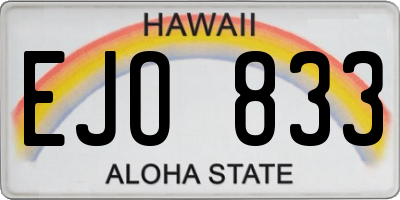 HI license plate EJO833