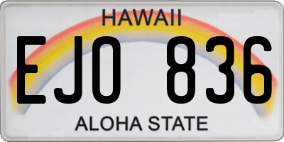 HI license plate EJO836