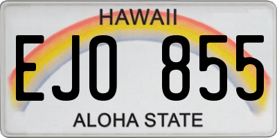 HI license plate EJO855