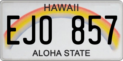 HI license plate EJO857