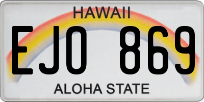 HI license plate EJO869