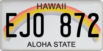 HI license plate EJO872