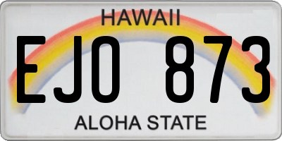 HI license plate EJO873