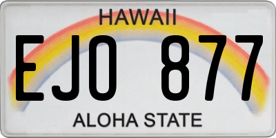 HI license plate EJO877