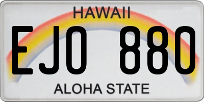 HI license plate EJO880