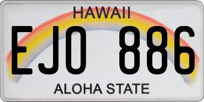 HI license plate EJO886