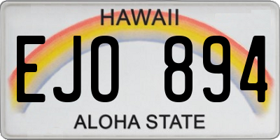 HI license plate EJO894