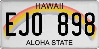 HI license plate EJO898