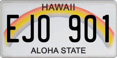 HI license plate EJO901