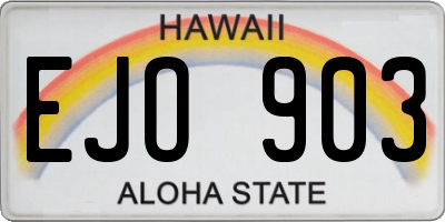 HI license plate EJO903