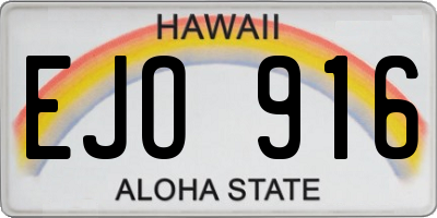 HI license plate EJO916