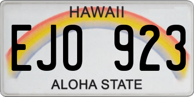 HI license plate EJO923
