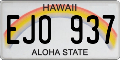 HI license plate EJO937