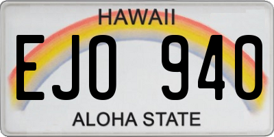 HI license plate EJO940