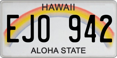 HI license plate EJO942