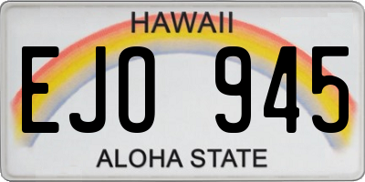 HI license plate EJO945