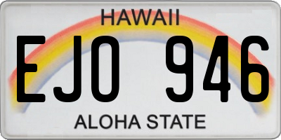 HI license plate EJO946