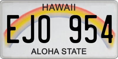 HI license plate EJO954