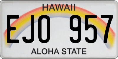 HI license plate EJO957