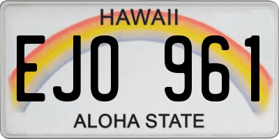 HI license plate EJO961