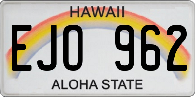 HI license plate EJO962