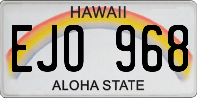 HI license plate EJO968