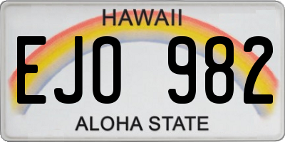 HI license plate EJO982