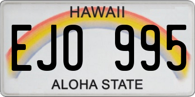 HI license plate EJO995